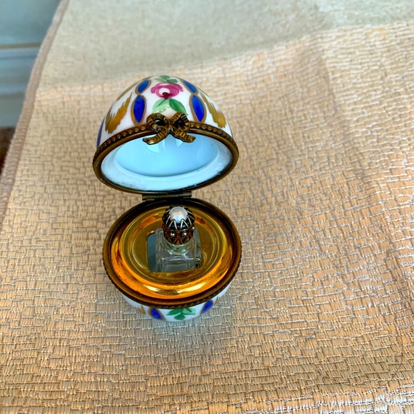 Limoges Egg Trinket Box w/ bottle - Picture 1 of 5
